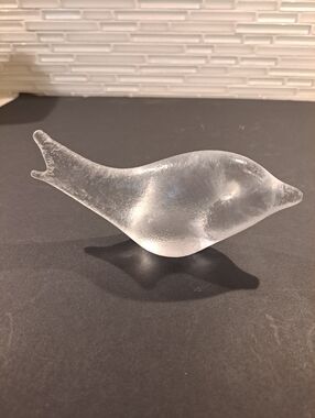 Art Glass Textured Fish Paperweight Signed Zen 5.75" long